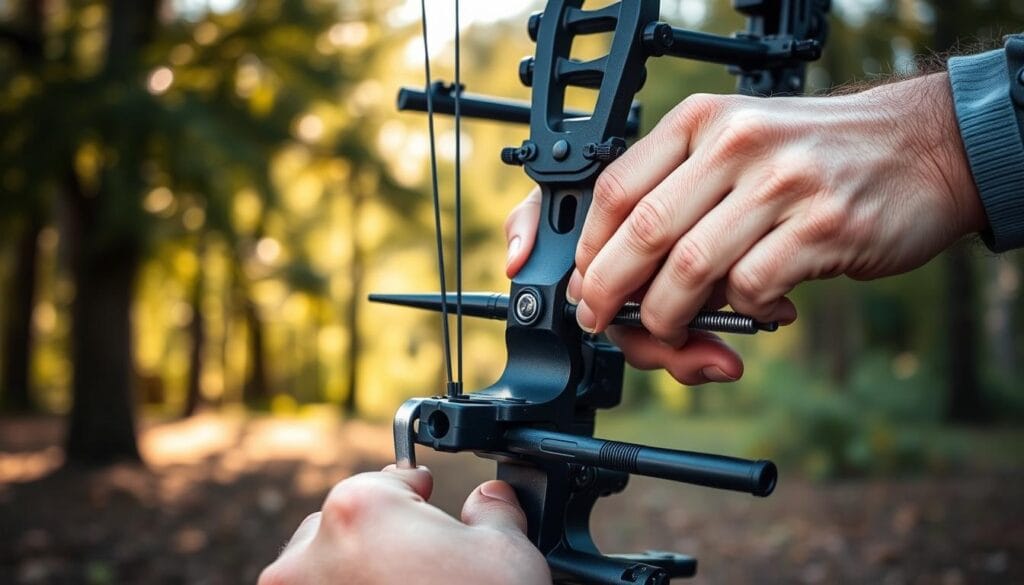 Compound bow adjusting